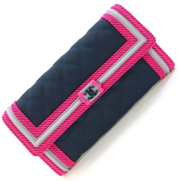 CHANEL Pink Leather Logo Wallet - Picture 1 of 4